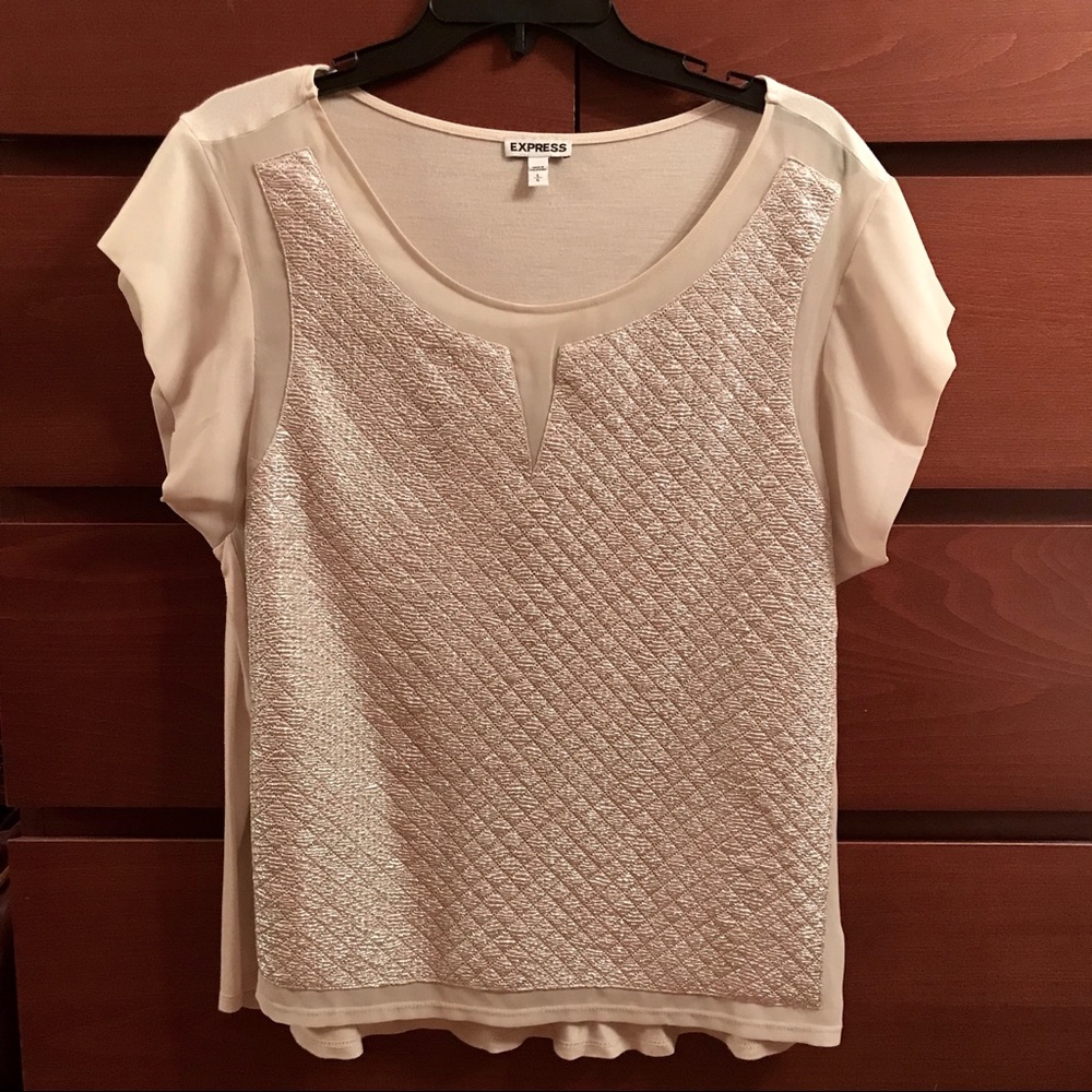 Express Champagne Metallic Blouse